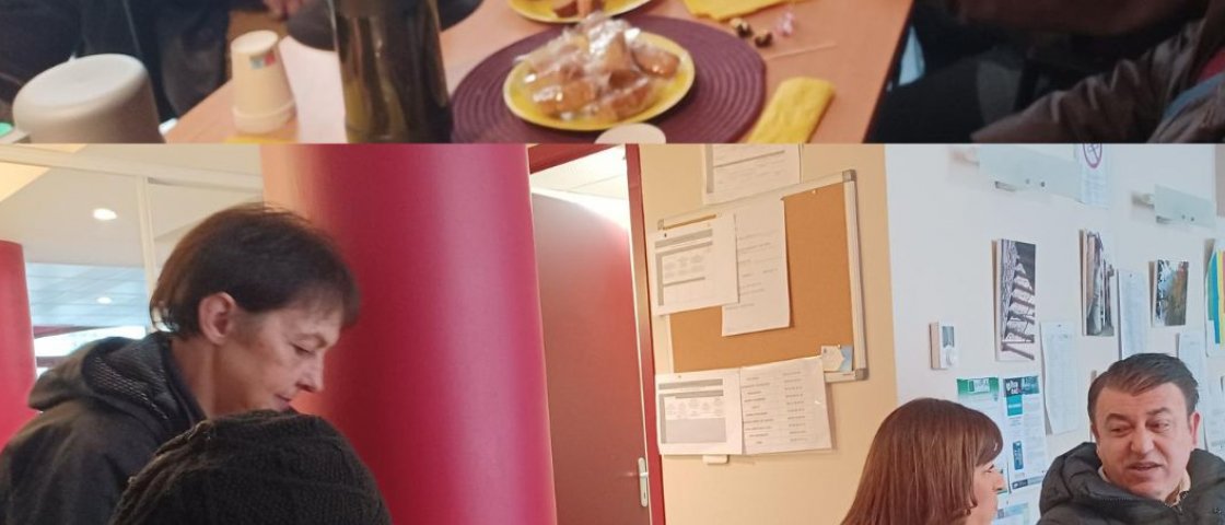 Moment d'échange autour d'un petit-déjeuner pour les locataires du Petit Charmont