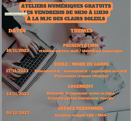 Ateliers numériques gratuits tous les vendredis à la MJC des Clairs-Soleils